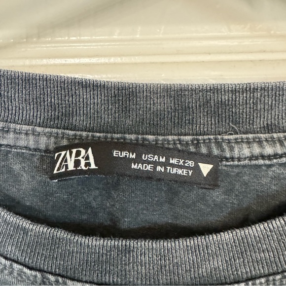 Retro High End Zara Black Gray Acid Wash Women’s M T-Shirt MINTY - Picture 4 of 4